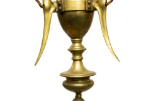 GEC, Arts & Crafts Brass Three-Branch Ceiling Light, Rewired in Period Style - Thumbnail 6