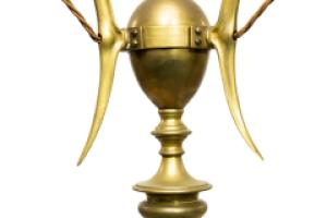 GEC, Arts & Crafts Brass Three-Branch Ceiling Light, Rewired in Period Style - Thumbnail 7