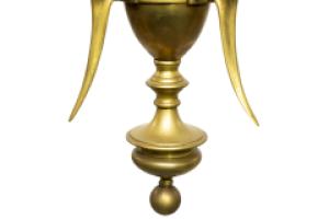 GEC, Arts & Crafts Brass Three-Branch Ceiling Light, Rewired in Period Style - Thumbnail 9