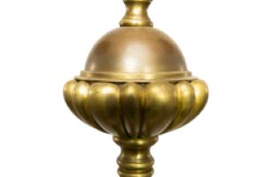 A GEC Arts & Crafts Brass Three Branch Ceiling Light Re-wired in Period Style Cable - Thumbnail 14