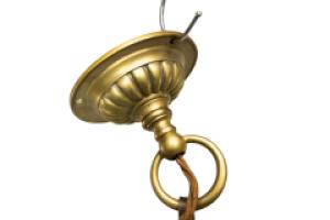 A GEC Arts & Crafts Brass Three Branch Ceiling Light Re-wired in Period Style Cable - Thumbnail 16