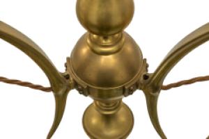 GEC, Arts & Crafts Brass Three-Branch Ceiling Light, Rewired in Period Style - Thumbnail 19