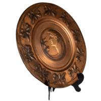 WMF Art Nouveau Brass Wall Plaques, Embossed Lady & Gentleman, c1910 Germany - Thumbnail 9