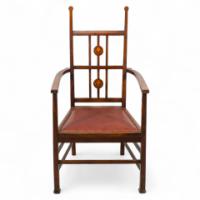 Liberty & Co. Attributed, an Arts & Crafts Mahogany Armchair - Thumbnail 1