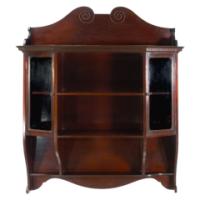 Collinson & Lock English Aesthetic Movement Mahogany Glazed Wall Cabinet - Thumbnail 1