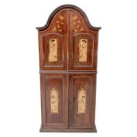 W. J. Neatby Attributed, English Art Nouveau Music Cabinet with Musicians to the Doors - Thumbnail 2