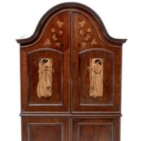 W. J. Neatby Attributed, English Art Nouveau Music Cabinet with Musicians to the Doors - Thumbnail 12