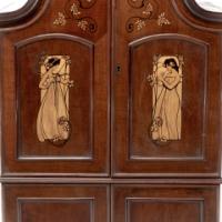 W. J. Neatby Attributed, English Art Nouveau Music Cabinet with Musicians to the Doors - Thumbnail 14