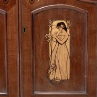 W. J. Neatby Attributed, English Art Nouveau Music Cabinet with Musicians to the Doors - Thumbnail 16