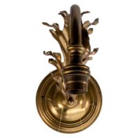 Single Arts & Crafts brass wall light with stylised leaf detail, c.1905 - Thumbnail 5