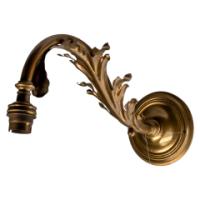Single Arts & Crafts brass wall light with stylised leaf detail, c.1905 - Thumbnail 2