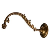 Single Arts & Crafts brass wall light with stylised leaf detail, c.1905 - Thumbnail 7