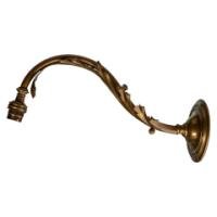 Single Arts & Crafts brass wall light with stylised leaf detail, c.1905 - Thumbnail 6