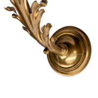 A Single Arts & Crafts Brass Wall Light with Stylized Leaf Detail - Thumbnail 9