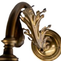 Single Arts & Crafts brass wall light with stylised leaf detail, c.1905 - Thumbnail 15