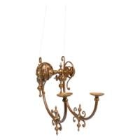 A Long Set of Six Arts & Crafts Brass Two-Arm Wall Sconces - Thumbnail 6