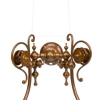 A Long Set of Six Arts & Crafts Brass Two-Arm Wall Sconces - Thumbnail 13