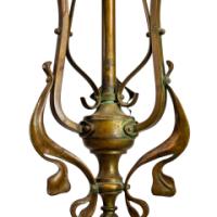 An Art Nouveau Chandelier Retaining the Original Vaseline Shades - Thumbnail 12