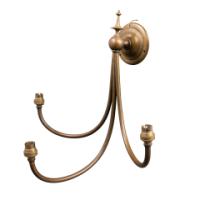 A Pair of Three Branch Brass Wall Lights - Thumbnail 3