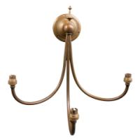 A Pair of Three Branch Brass Wall Lights - Thumbnail 4