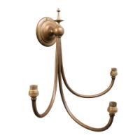 A Pair of Three Branch Brass Wall Lights - Thumbnail 5