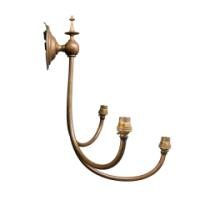 A Pair of Three Branch Brass Wall Lights - Thumbnail 6