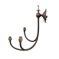 A Pair of Three Branch Brass Wall Lights - Thumbnail 9