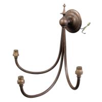 A Pair of Three Branch Brass Wall Lights - Thumbnail 10