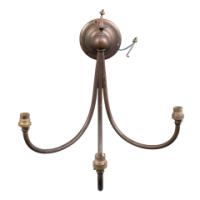 A Pair of Three Branch Brass Wall Lights - Thumbnail 11