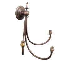 A Pair of Three Branch Brass Wall Lights - Thumbnail 12