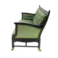 Philip Webb for Morris & Co., Aesthetic Movement Ebonised Bobbin Turned Settee - Thumbnail 5