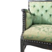 Philip Webb for Morris & Co., Aesthetic Movement Ebonised Bobbin Turned Settee - Thumbnail 9
