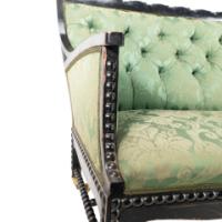 Philip Webb for Morris & Co., Aesthetic Movement Ebonised Bobbin Turned Settee - Thumbnail 10