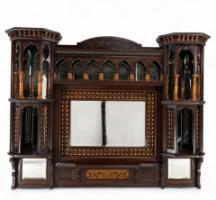 Jackson & Graham Attributed, a Fine Quality Moorish Mahogany Overmantel or Wall Shelf