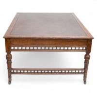 Alfred Waterhouse, Style of. A Gothic Revival Oak Partners Desk with Two Drawers Each Side - Thumbnail 3