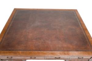 Alfred Waterhouse, Style of. A Gothic Revival Oak Partners Desk with Two Drawers Each Side - Thumbnail 5