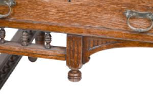 Alfred Waterhouse, Style of. A Gothic Revival Oak Partners Desk with Two Drawers Each Side - Thumbnail 15