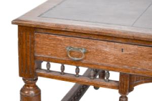 Alfred Waterhouse, Style of. A Gothic Revival Oak Partners Desk with Two Drawers Each Side - Thumbnail 17