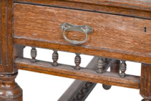 Alfred Waterhouse, Style of. A Gothic Revival Oak Partners Desk with Two Drawers Each Side - Thumbnail 10