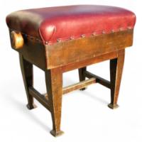 A Pair of Arts & Crafts Adjustable Walnut Piano Stools. - Thumbnail 1