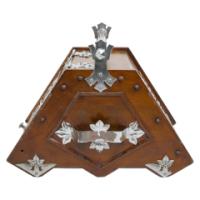 Dr. C. Dresser Attributed, Aesthetic Movement Walnut Coal Scuttle with Stylized Mounts - Thumbnail 2