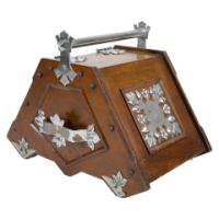 Dr. C. Dresser Attributed, Aesthetic Movement Walnut Coal Scuttle with Stylised Mounts - Thumbnail 3