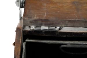 Dr. C. Dresser Attributed, Aesthetic Movement Walnut Coal Scuttle with Stylized Mounts - Thumbnail 12