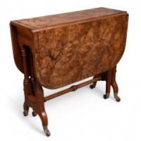 Charles Bevan for Marsh & Jones, Gothic Revival Burr Walnut Sutherland Table.