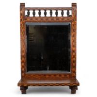 Shapland & Petter attri. M. H. Baillie Scott, Style of. Arts & Crafts Oak mirror with chequer Inlays - Thumbnail 1