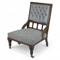 John Pollard Seddon Attributed, probably for C. Seddon a Gothic Revival Nursing Chair