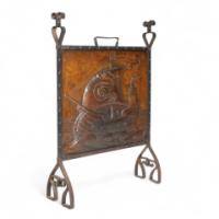 John Pearson Attributed, for Liberty & Co., an Arts & Crafts Wrought Iron & Copper Firescreen