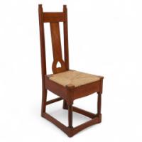Shapland & Petter, baillie Scott, Style of. Arts & Crafts Oak Rush Seated Chair