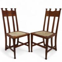 George Montague Ellwood, Made by J. S. Henry, Pair of Matching Oak Dining Chairs