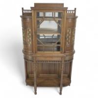 Bruce Talbert for Gillow & Co., attributed, Aesthetic Movement Oak & Glazed Cabinet